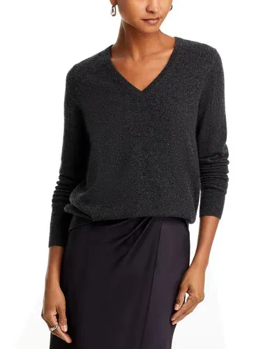 C By Bloomingdale's Cashmere C By Bloomingdale's V-neck Cashmere Sweater - Exclusive In Dark Grey