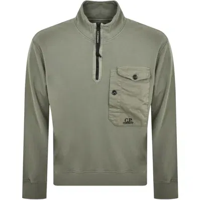 C P Company Cp Company Half Zip Sweatshirt Green