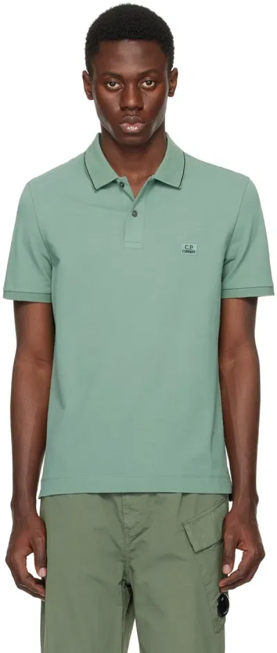 C.p. Company Green Patch Polo