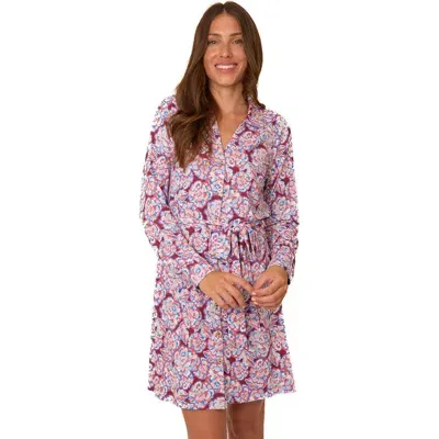 Cabana Life Button Down Shirt Dress In Camden Peony