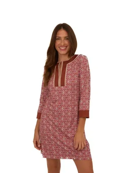 Cabana Life Embroidered Tunic Dress In Camden Geo