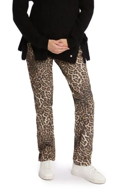 Cache Coeur Leopard Print Maternity Mom Jeans