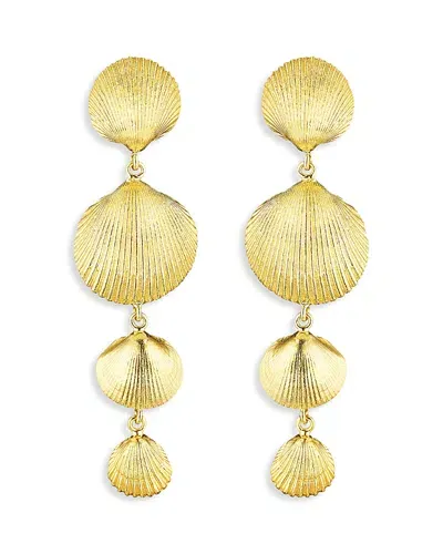 Cadar 18kt Yellow Gold Shell Drop Earrings