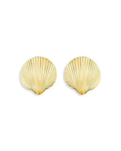 Cadar 18kt Yellow Gold Shell Stud Earrings