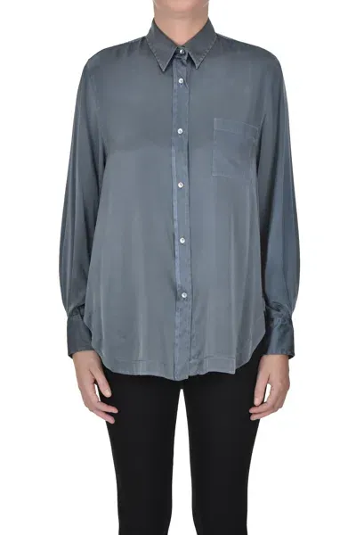 Caliban Satin Shirt In Grey