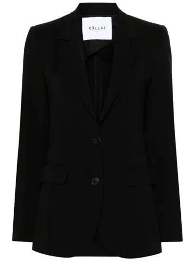 Callas Milano Andre Single-breasted Textured Blazer In Black