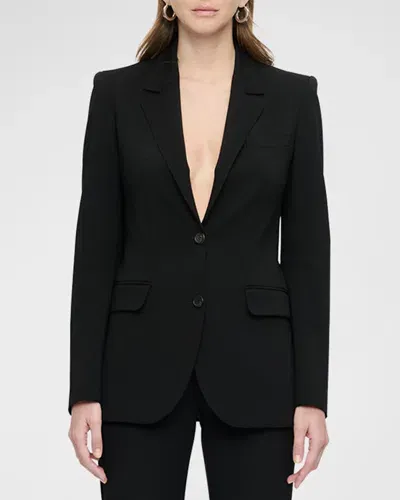 Callas Milano Andre Single-breasted Topstitch Blazer In Black