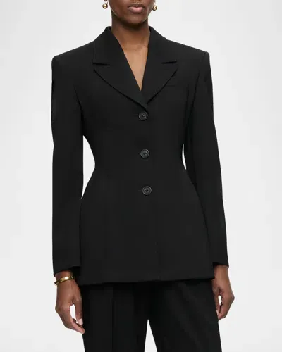 Callas Milano Riva Striped Hourglass Jacket In Black