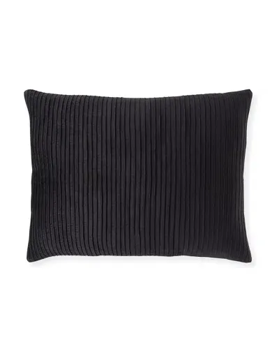 Callisto Home Nuevo Velvet Pleat King Sham, 20x36" In Black