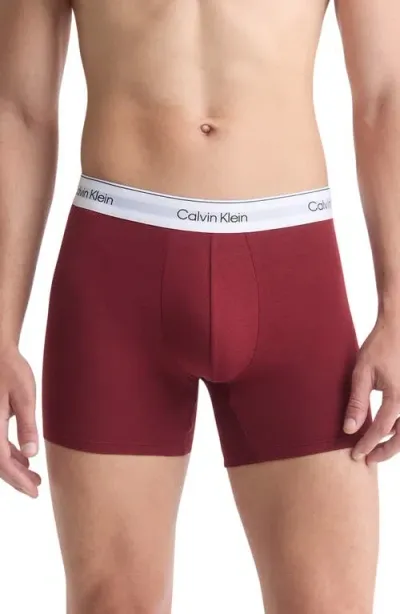 Calvin Klein Assorted 5-pack Modern Stretch Cotton Performance Boxer Briefs In Red/black/grey Assorted