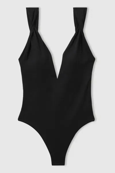 Calvin Klein Black Underwear Low Back Swimsuit