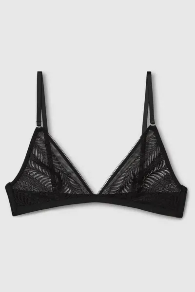 Calvin Klein Black Underwear Sheer Lace Triangle Bralette