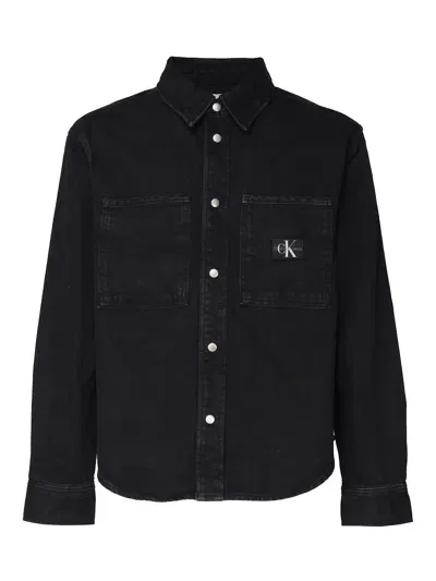 Calvin Klein Cotton Denim Shirt In Black