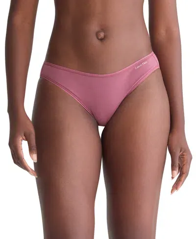 Calvin Klein Cotton Form Bikini Underwear Qd3644 In Deep Mauve