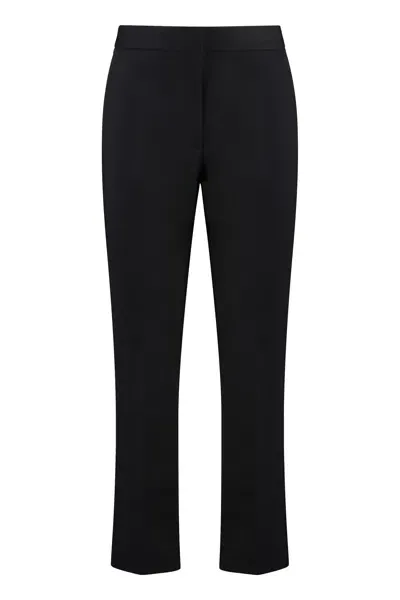 Calvin Klein Cotton Gabardine Trousers In Black