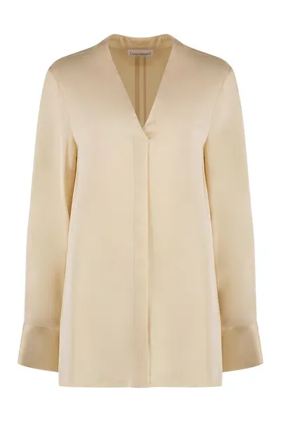 Calvin Klein Crêpe Blouse In Beige