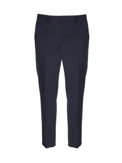 Calvin Klein Elegant Wool Blend Trousers In Blue