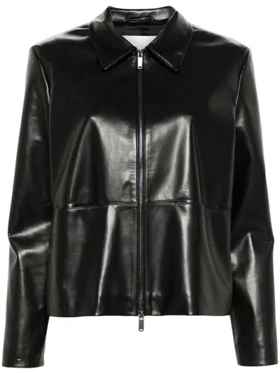 Calvin Klein Faux-leather Jacket In Black