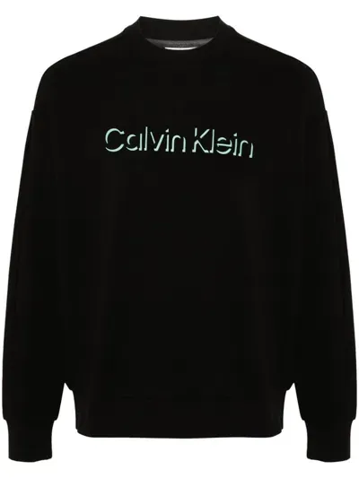 Calvin Klein Logo-embossed Sweatshirt In Black