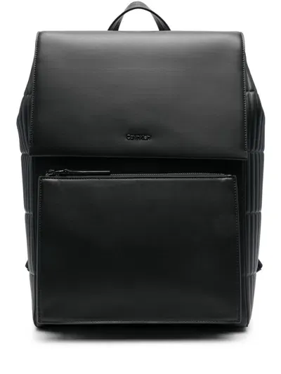 Calvin Klein Flap Backpack In Black