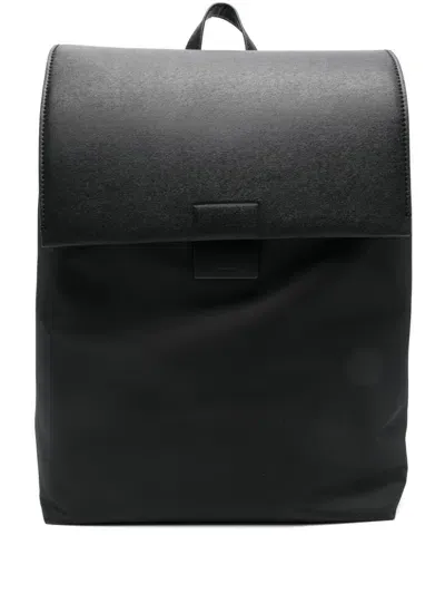 Calvin Klein Flap Backpack In Black