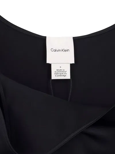 Calvin Klein Flared Maxi Dress In Black