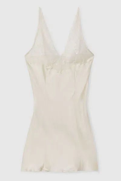 Calvin Klein Ivory Silk Chemise In Neutral