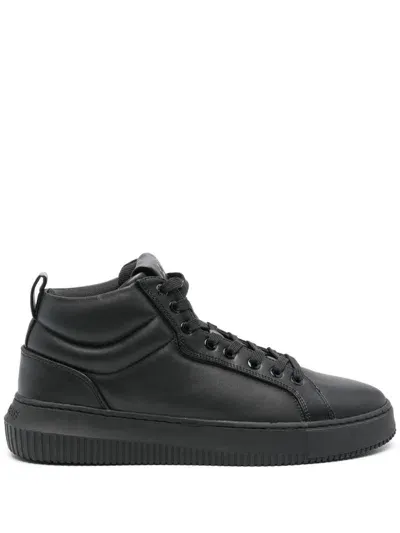 Calvin Klein Jeans Est.1978 Leather Sneakers In Black