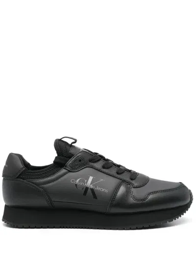 Calvin Klein Jeans Est.1978 Leather Sneakers In Black