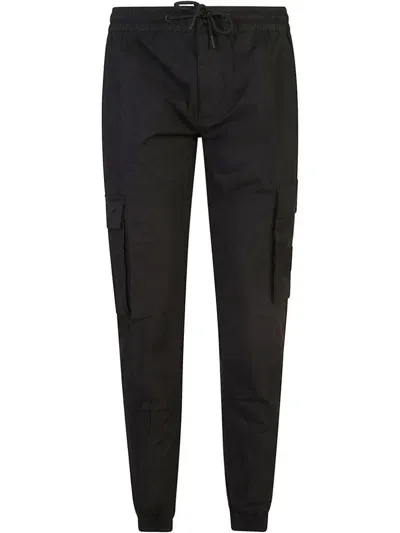 Calvin Klein Jeans Est.1978 Logo-appliqué Cargo Trousers In Black