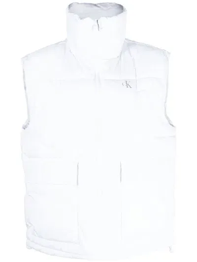 Calvin Klein Jeans Est.1978 Logo-print Padded Gilet In White