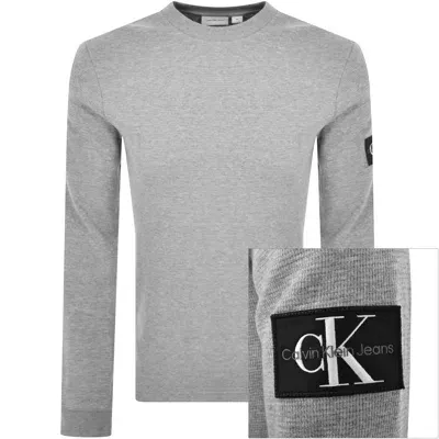 Calvin Klein Jeans Waffle T Shirt Grey