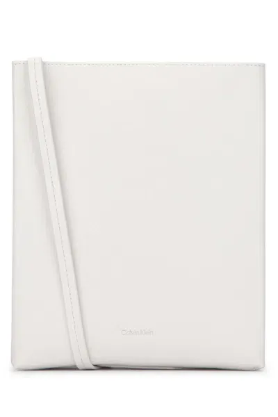 Calvin Klein Leather Crossbody Bag In White