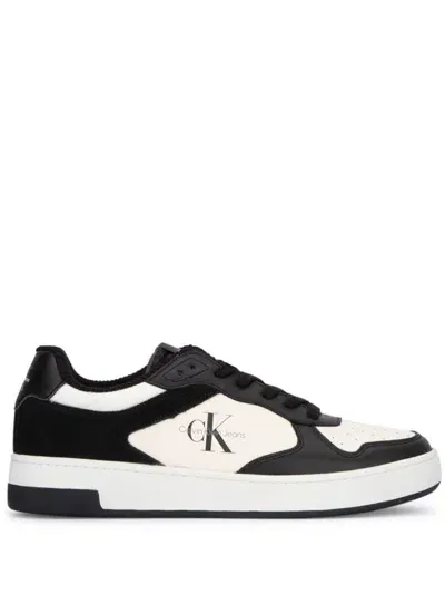 Calvin Klein Leather Low-top Sneakers In Black