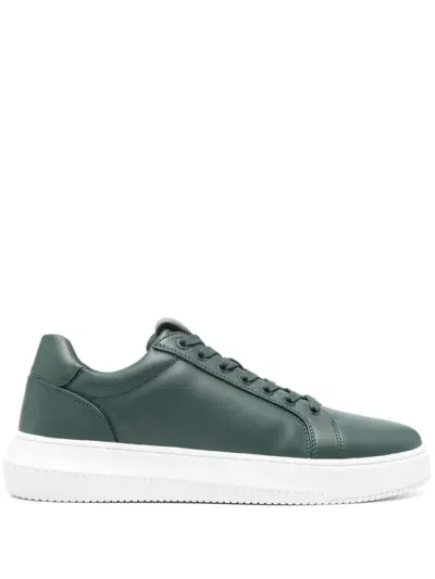 Calvin Klein Leather Sneakers In Green