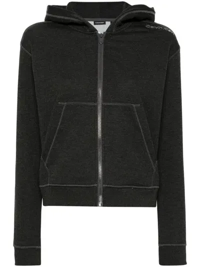 Calvin Klein Logo-appliqué Performance Jacket In Grey