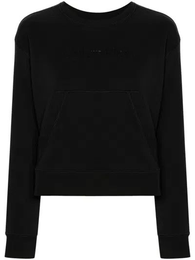 Calvin Klein Logo-appliqué Sweatshirt In Black