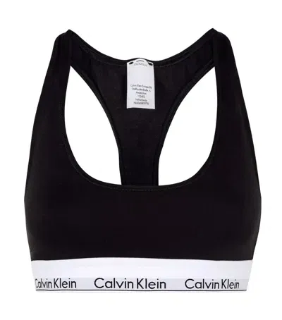 Calvin Klein Logo Bralette In Black