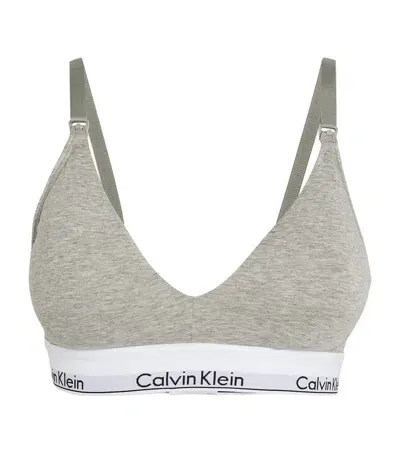 Calvin Klein Logo Maternity Bra In Grey