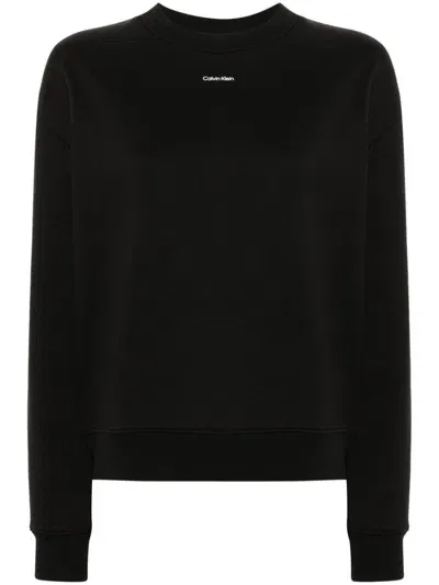 Calvin Klein Logo-print Sweatshirt In Black