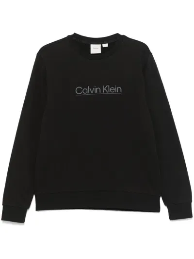 Calvin Klein Logo-print Sweatshirt In Black