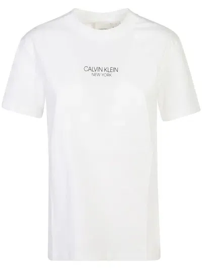 Calvin Klein Logo-print T-shirt In Weiss