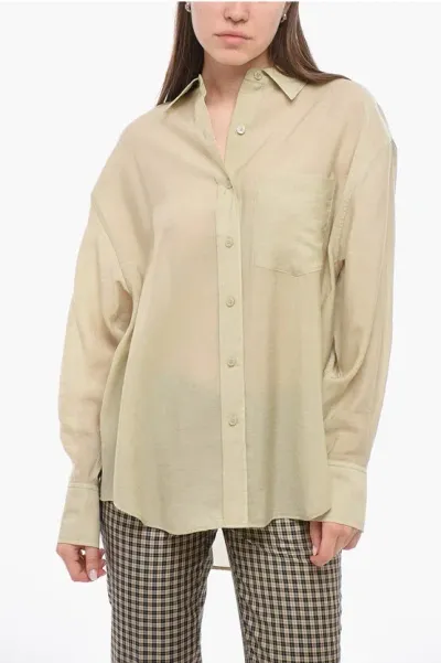 Calvin Klein Lyocell Oversized Shirt In Green