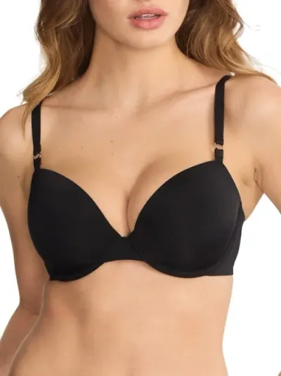 Calvin Klein Minimalist Micro Lightly Lined Demi Bra In Black