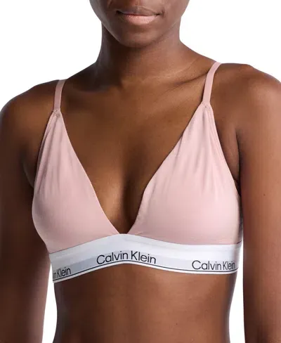 Calvin Klein Modern Cotton Lightly Lined Triangle Bralette Qf5650 In Subdued