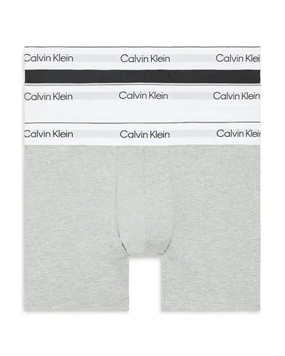 Calvin Klein Modern Cotton Stretch Boxer Brief, 3 Pack In Grey