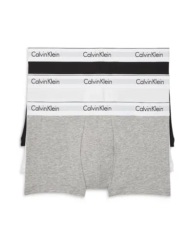 Calvin Klein Modern Cotton Stretch Low Rise Trunks, Pack Of 3 In Multi