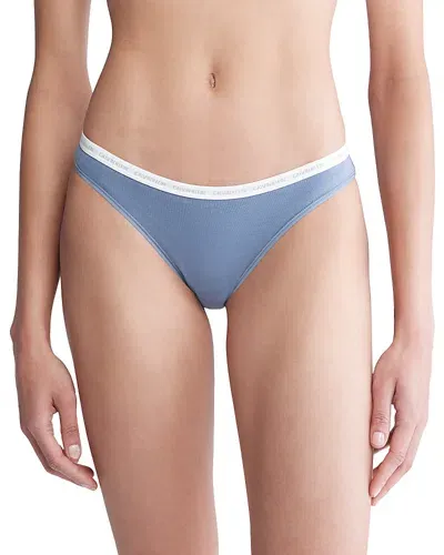 Calvin Klein Modern Logo Bikini In Blue Performance