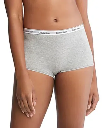 Calvin Klein Modern Logo Boyshorts In Gray Heather