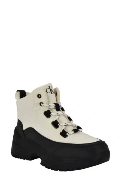 Calvin Klein Noanne Quilted Winter Boot In White